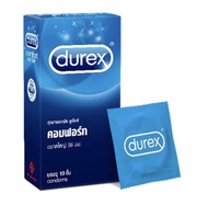 ถุงยาง ดูเร็กซ์ คอมฟอร์ท 10 ชิ้น ผิวเรียบ ขนาด 56 มม. durex ถุงยางอนามัย *ไม่ระบุชื่อสินค้า* ของแท้ 