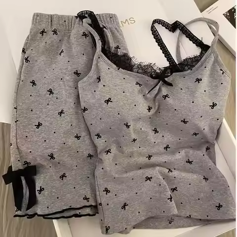 Women's Summer Suit Women's Pajamas Set Trousers Sets Sleepwear Pijama Pajama Woman Shorts Home Clot