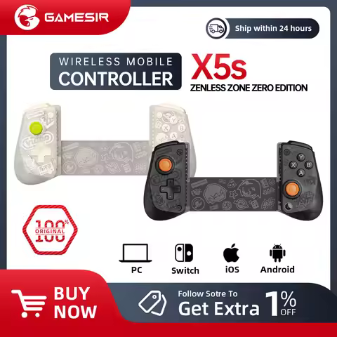 GameSir X5s Bluetooth Wireless Mobile Gaming Controller With Hall Effect Sticks Tri-Mode Connectivit