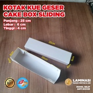 Sliding Cake Box | Long Pizza Box | Cake Box Sliding 25x6x4 cm Ivory White Foodgrade