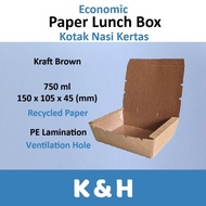 Bekas Kertas [50pcs] ECONOMIC Disposable Paper Lunch Box / Take Away Food Packaging Paper Box / Food