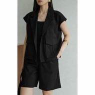 CALLA - lanyloou | Anti-wrinkle vest suit Wanita | Blazer shorts set Wanita | Blazer vest suit Wanit