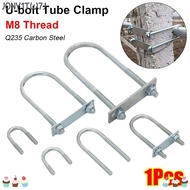 JONY1TW7J 1Pcs Pipe U-clamp, With Baffle Galvanized Q235 Carbon Steel M8 Round Tube Clamp, Durable S