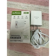 linshun Tecno/INFINIX 45W typeC charger/Smart8/Note30/Hot30i/Hot40/Hot40Pro/Hot40i Model: U450XEA