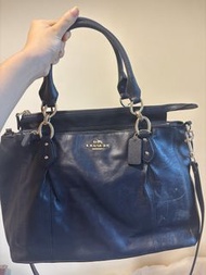 Coach Black Leather Tote Bag
