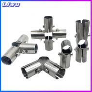 LIWU 1Pc Round Stainless Steel Fixed Clamp Pipe Joint Rod Support Tube Connector Clothes Display Rack