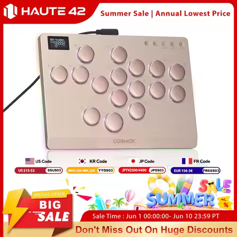 Haute42 Aluminum Alloy Hitbox Leverless Arcade Stick Fighting Game Hitbox Controller For PC/Ps4 /Ps5