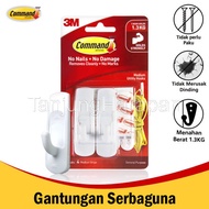 TanjungHarapan - 3M Command Gantungan Serbaguna Tanpa Paku atau Sekrup Maks. 1.3 KG 2 Pcs Medium Uti