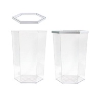 ถังขยะหกเหลี่ยม 56 ลิตร สีใส คีปอิน RW9271