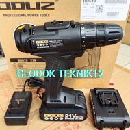 Promo Bor Cordless Drill Baterai 21V Doliz Bd618 Bor Cas Merk Joliz