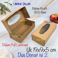 Donut Box contains 2 Sizes 19x9x5 KRAFT Window FULL Lamination 300 Grams Box Box Box Hampers Box 19x