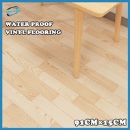 Waterproof vinyl floor sticker 91x15cm self-adhesive floor sticker wood grain floor pad vinyl tile f