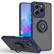 Matte Armor Camera Protection Phone Case For Infinix Hot 40 Pro Car Magnetic Ring Stand Shell For In