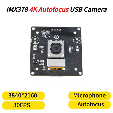 Stream Living Camera Module 4K HD Autofocus AF USB Webcam, With Microphone,30fps,3840x2160,IMX378, 8