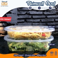 Thinwall Oval KLIR 450ml 700ml Thinwal Spaghetti Snack Food Plastic Food Container