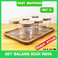 Set Balang Kuih Raya Pelbagai Design Kedap Udara Bekas Kuih Raya Set 6 PCS Balang Biskut Raya Balang Kuih Raya Cantik