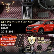 Top Carpet HONDA HR-V HRV ( 2015 – 2021 ) 6D PU Leather Car Carpet VIP Car Mat Floor Mat Alas Kaki K