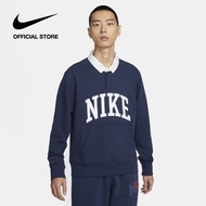 Nike Mens Club Fleece Polo Sweater - Midnight Navy ไนกี้ เสื้อเชิ้ตแขนยาวคอปก ผู้ชาย Club Fleece - ม