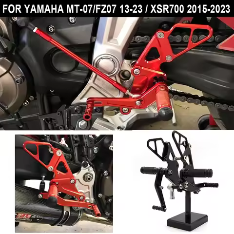 For YAMAHA MT-07 FZ-07 FZ07 MT07 2013-2023 / XSR700 2015-2023 CNC Adjustable Rearset Footpeg Footres