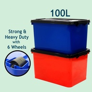 Abbaware Storage Box 100 Litre /Kotak Simpanan dengan roda/Storage Box with wheels/ Bekas Simpanan /Storage container