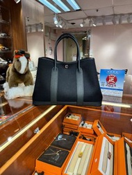 ✨門市現貨✨Hermes Garden Party 30 黑色帆布