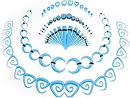 Linkning Ear Gauges Stretching Kit 14G-00G Acrylic Sprial Tapers Plugs Expander Sets Heart Tunnels P