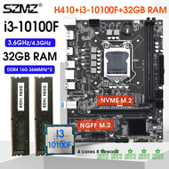 Kkde H410 Szmz ชุด1200 MGA พบ10100f I3 10 Gen Cpu En Ddr4 2666Mhz Rma 32Gb (2*16Gb) Moederbord Geuge