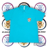 Poloshirt BULLY BULLWORLD ACADEMY BLUE TURQUOISE POCKET Original Retro Vintage Rare Outfit Top Fashi