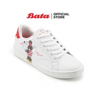 Bata North Star รองเท้าสนีกเกอร์ สกรีนลายมินนี่น่ารักสดใส สำหรับเด็กผู้หญิง รุ่น TANYA-MINNIE สีขาว 