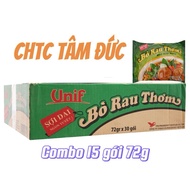 Combo of 15 packs of Unif beef and herbs noodles 72g