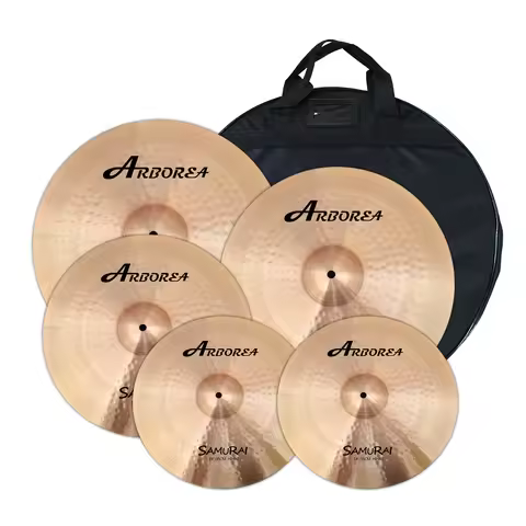 Arborea Samurai Cymbals Pack 14"/16"/18"/20" 5-Piece Professional Performance B8 Material 7kg Drum C
