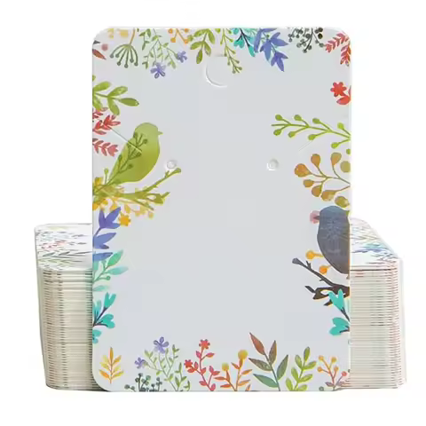 30pcs 5x7cm Leaf Earring Display Cards Necklace Display Cards Holder Jewelry Display Hanging Card Ha