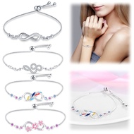 S925 Sterling Silver Bracelet 6.69-8.26 Inch Adjustable Fashion Round Bead Bracelet Ladies Gift