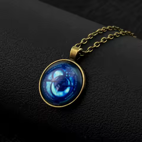 Vintage Amulet Trollhunters Pendant Necklace Trollhunter Amulet Jewelry Bronze Color Chain for Women