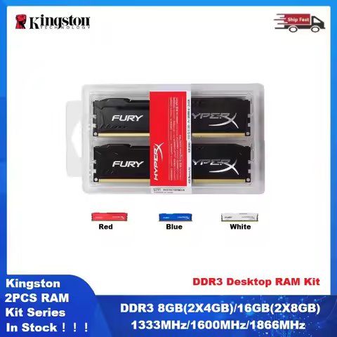 Kingston Memory DDR3 Kit Series RAM 8GB(2x4GB) 16GB(2x8GB) Kit DIMM 1333MHz 1600MHz 1866MHz Desktop 