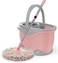 Mop,Premium Stainless Steel 360 Spin Mop &amp; Bucket ~ Self-Wringing Mop with Microfiber Mop Heads, (B) Anniversary