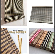 Luxury Bamboo blinds zebra / outdoor indoor blind / curtain roll up / bidai buluh asli natural / tingkap dapur window