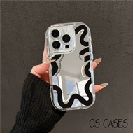 iPhone Case Glass Surface Shockproof Piston Frame Curved Lines Minimalist Modern 17/17Pro/17ProMax/1