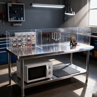Stainless steel table 2 layer workbench kitchen cutting table storage table Meja Kerja Dapur桌子