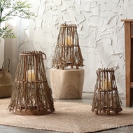 Bamboo Floor-standing Style Lantern New Chinese Decoration Candle Holder Outdoor Camping Atmosphere 