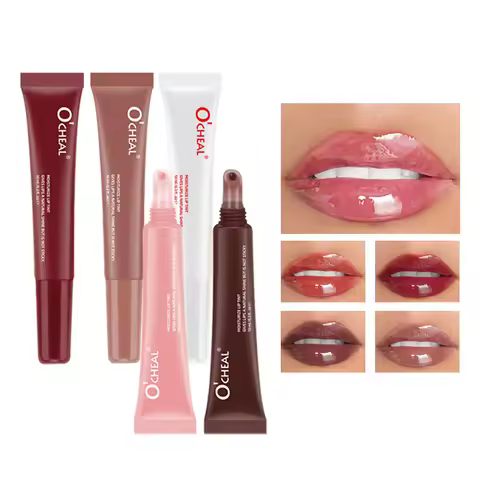 OCheal 5 colors Moisturizing Lip Mask Glaze Colored Lipstick Glass Colored Lip Gel Lip Balm Lipstick