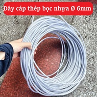 6mm African plastic-coated steel cable - 3.8mm core - 6x12 fiber structure - 60g/meter - vattuducduy