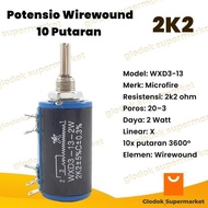 Wirewound Potentiometer 10 Rotation WXD313 2W 2k2 Microfire Multiturn Precision WXD3-13 2 Watt