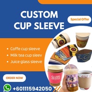 Custom cup sleeve ~ coffee cup sleeve ~ milk tea cup sleeve ~ juice glass sleeve Print Own Logo
