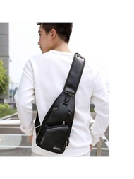 Bolso De Pecho Para Hombre, Bolso Para El Cuerpo Cruzado, Nuevo Estilo Coreano, Mochila De Pecho, Deportes De Ocio Multifuncionales, Usb, Negocio Casual Al Aire Libre