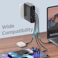 140Watt LDNIO 6-Port SUPER FAST GAN USB Charger with Digital Display (CARGER KIT ) - Support QC5/QC4