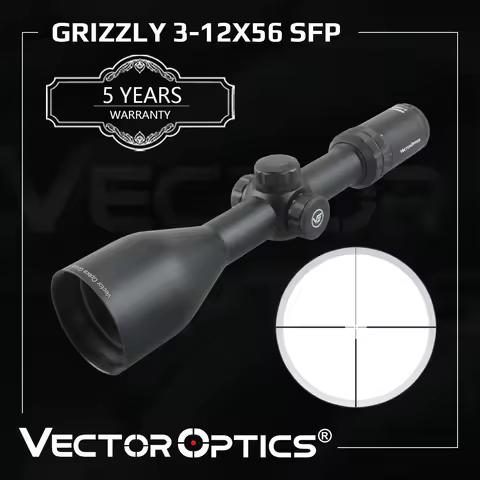 Vector Optics Grizzly 3-12x56 Riflescope Hunting 3-12x 56mm Rifle Scope German #4 Glass Reticle With