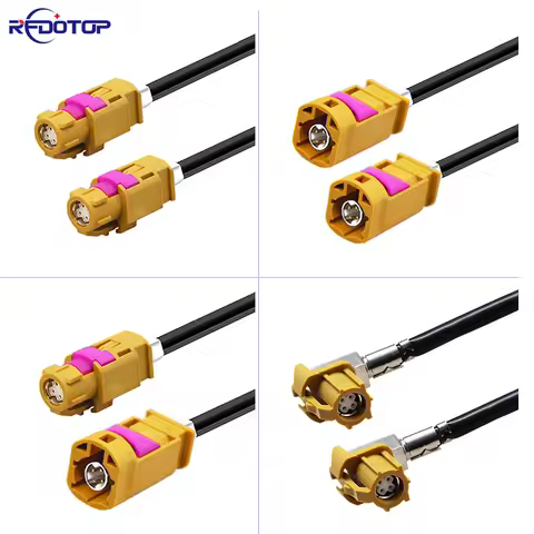 1Pcs 4-Core HSD LVDS Cable Curry Code K Male/Female 4Pin Connector for Auto Car Combox USB Video Ins