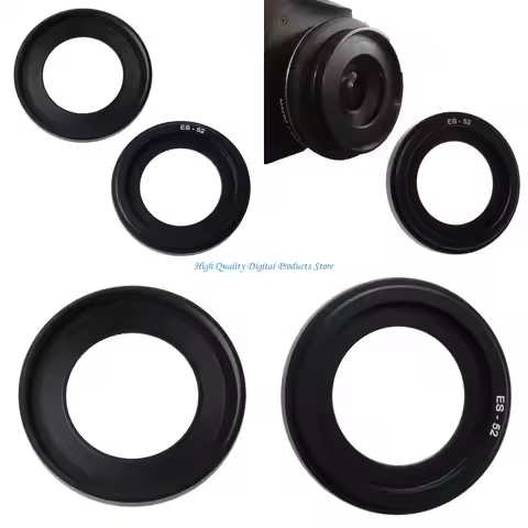 U2JE Metal Lens Hood for EF 40mm f/2.8 for STM EF-S 24mm f/2.8 for STM lens for ES-52 40mm 2.8 Lens 