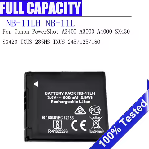 800mAh NB-11LH NB-11L Camera Battery For Canon PowerShot A3400 A3500 A4000 IXUS 245 125 180 SX430 SX
